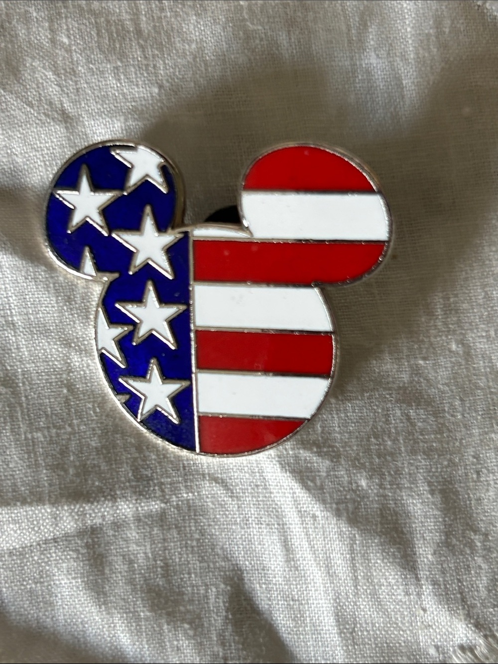 Disney 2000 Red White Blue American Flag Mickey Enamel Brooch